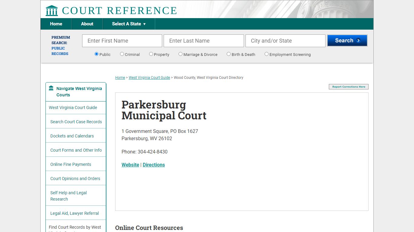 Parkersburg Municipal Court - CourtReference.com